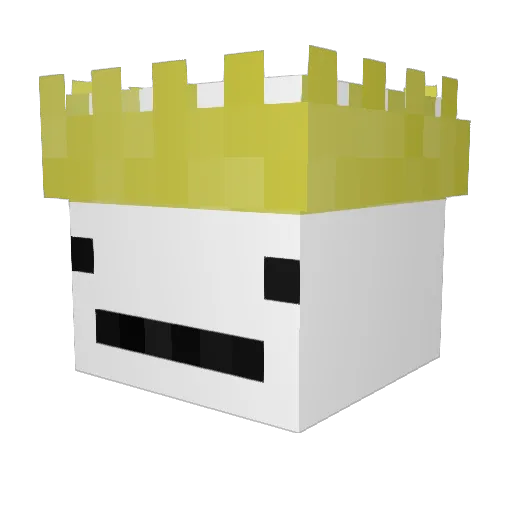 Nufily Minecraft avatar head, 3D render