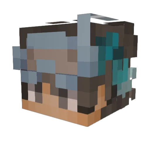 Nufuli Minecraft avatar head, 3D render