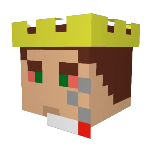 NugDupe Minecraft avatar head, 3D render