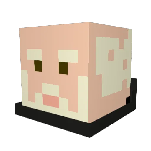 NuggetBoy Minecraft avatar head, 3D render