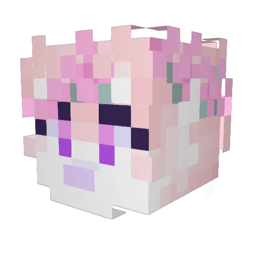 Nuggetive Minecraft avatar head, 3D render