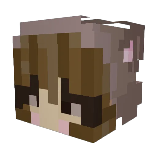 Nugnug Minecraft avatar head, 3D render