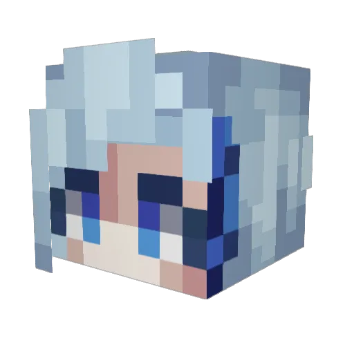 Nuhahaha Minecraft avatar head, 3D render