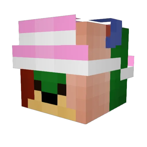 Nuigloomi Minecraft avatar head, 3D render
