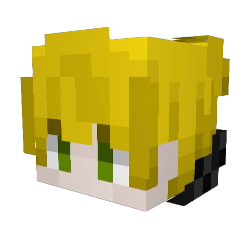 Nuily Minecraft avatar head, 3D render