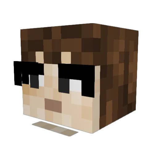 Nujusu Minecraft avatar head, 3D render