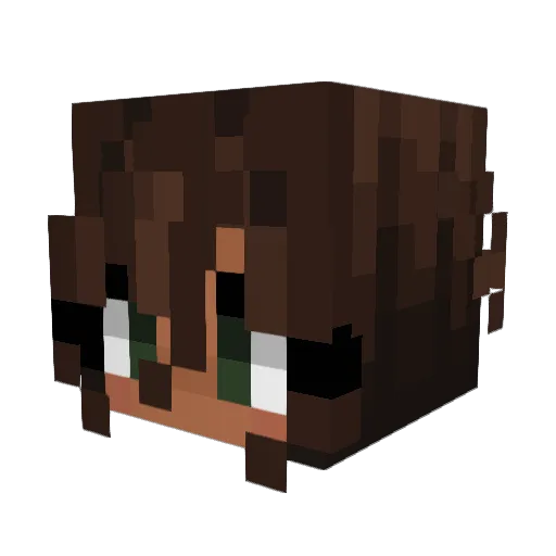 Nukame Minecraft avatar head, 3D render