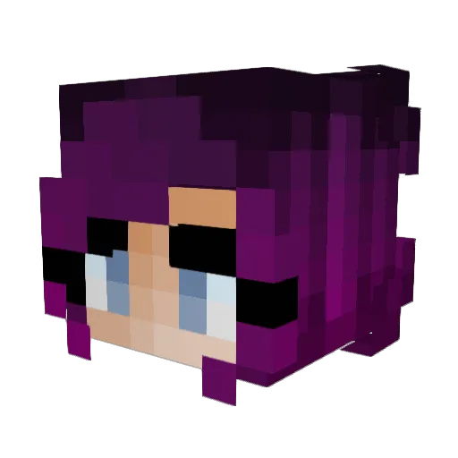 Nukaya Minecraft avatar head, 3D render