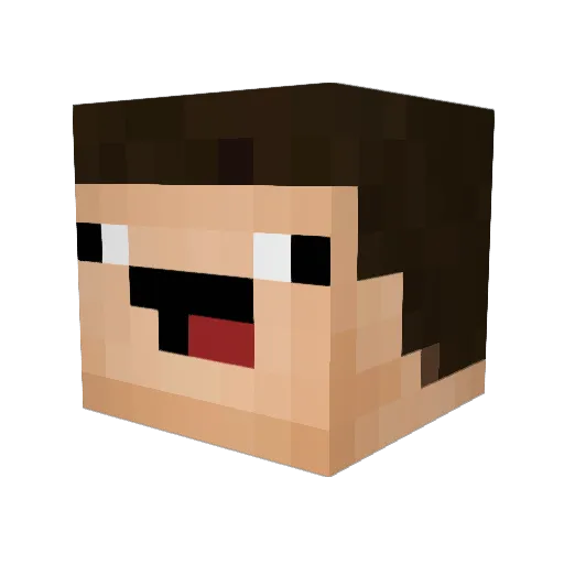 NukePasta Minecraft avatar head, 3D render