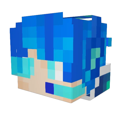Nukelon Minecraft avatar head, 3D render