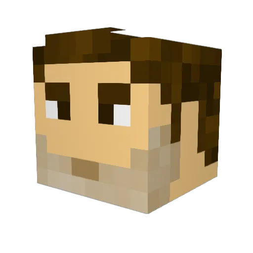 Nuljin Minecraft avatar head, 3D render