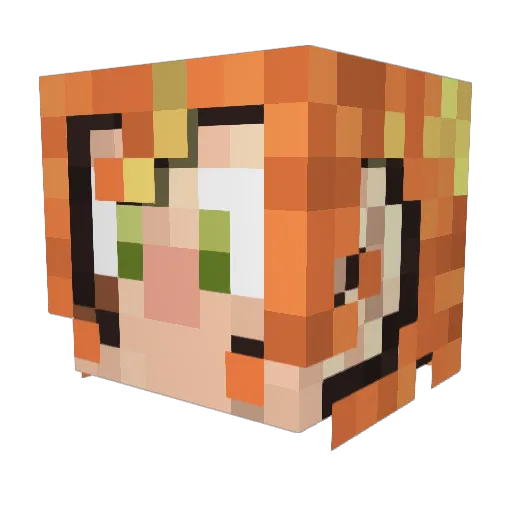 Nullstillmeg Minecraft avatar head, 3D render