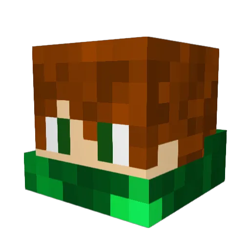 Nulsen Minecraft avatar head, 3D render