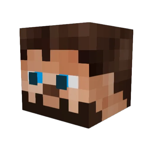 Nulzes Minecraft avatar head, 3D render