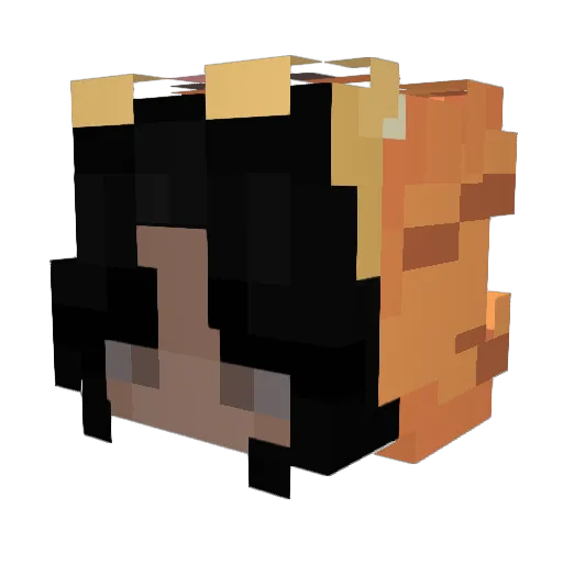 Numanie Minecraft avatar head, 3D render