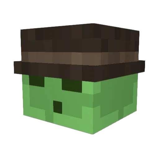 Number_Happy Minecraft avatar head, 3D render