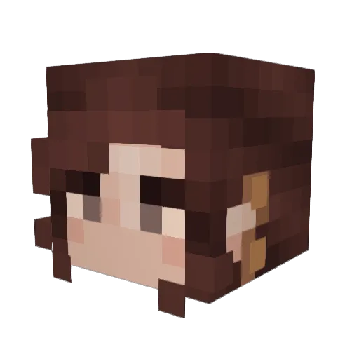 Numbless Minecraft avatar head, 3D render