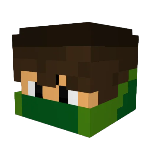 Numerz Minecraft avatar head, 3D render