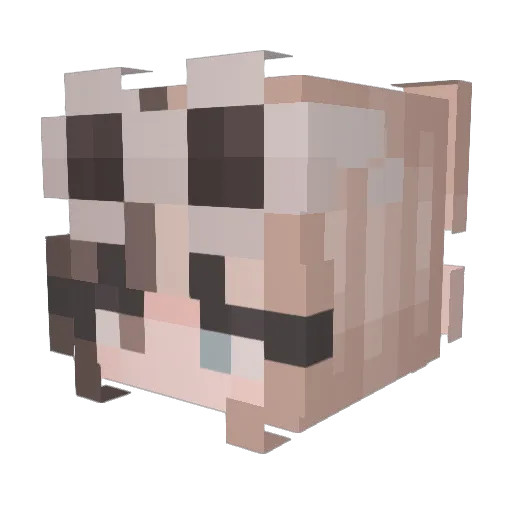 NumiYuuma Minecraft avatar head, 3D render
