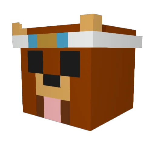 Numita Minecraft avatar head, 3D render