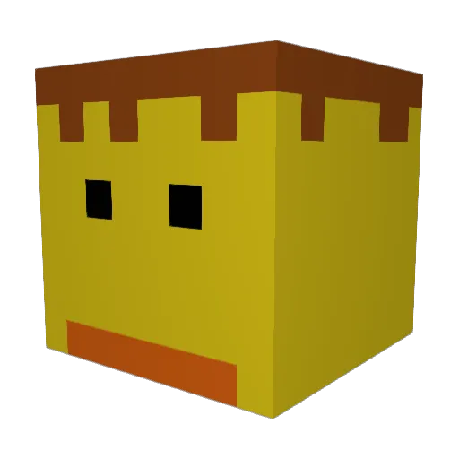 Nunannu Minecraft avatar head, 3D render
