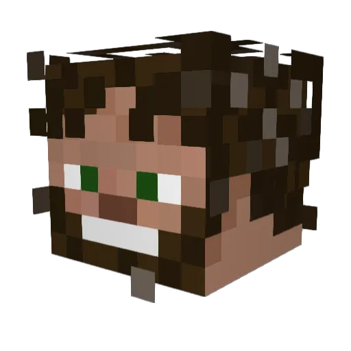NunchuckNumpty Minecraft avatar head, 3D render