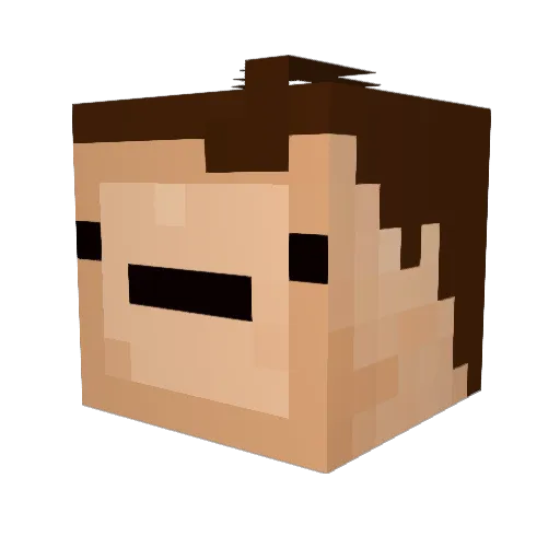 Nunpay Minecraft avatar head, 3D render