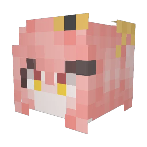 Nuomiii Minecraft avatar head, 3D render