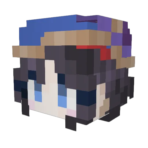 Nupperi Minecraft avatar head, 3D render