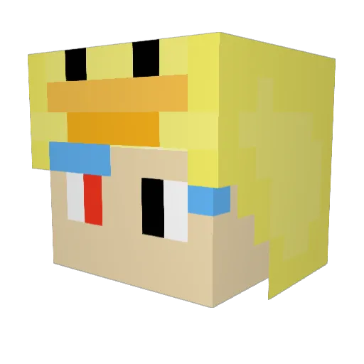 Nuqqy Minecraft avatar head, 3D render