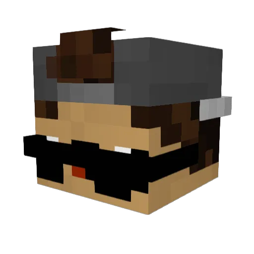 Nurax_hd Minecraft avatar head, 3D render