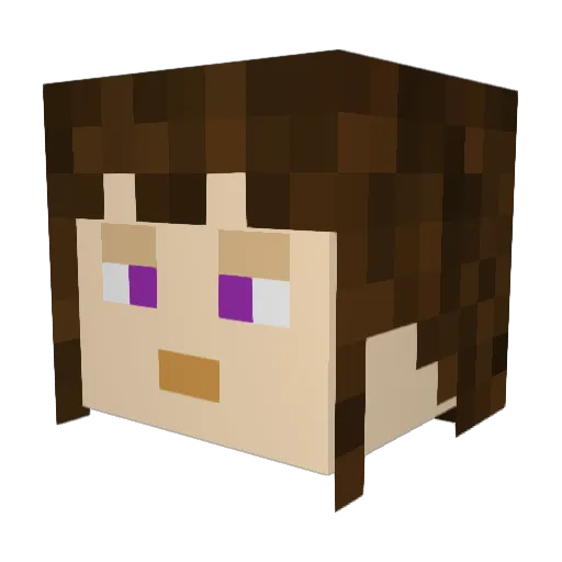 Nuriara Minecraft avatar head, 3D render