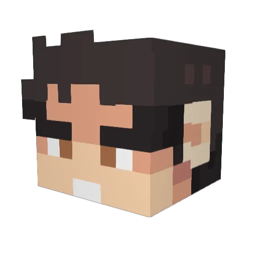 NuroNuro Minecraft avatar head, 3D render