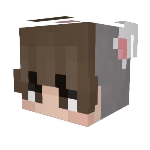 Nurue Minecraft avatar head, 3D render