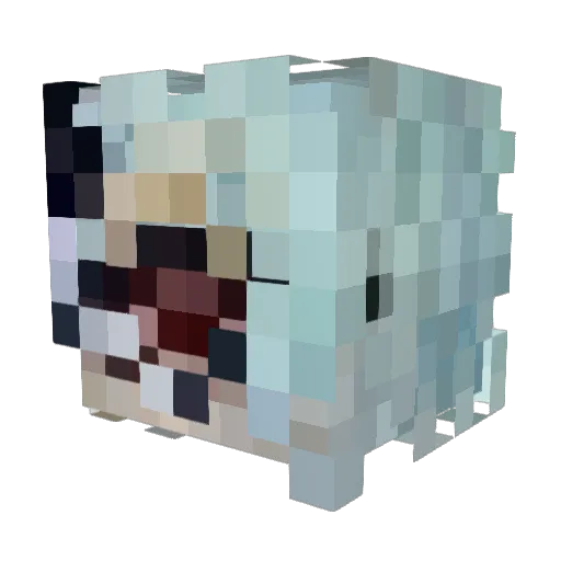 Nus3k Minecraft avatar head, 3D render