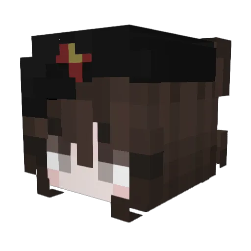 Nusie Minecraft avatar head, 3D render