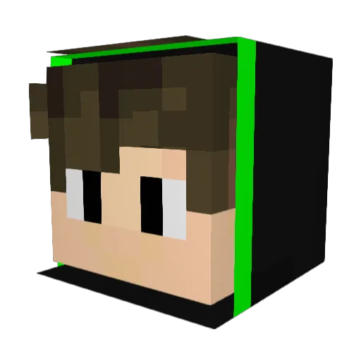 NuskoX Minecraft avatar head, 3D render