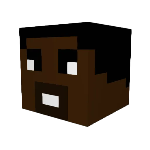 Nusstor Minecraft avatar head, 3D render