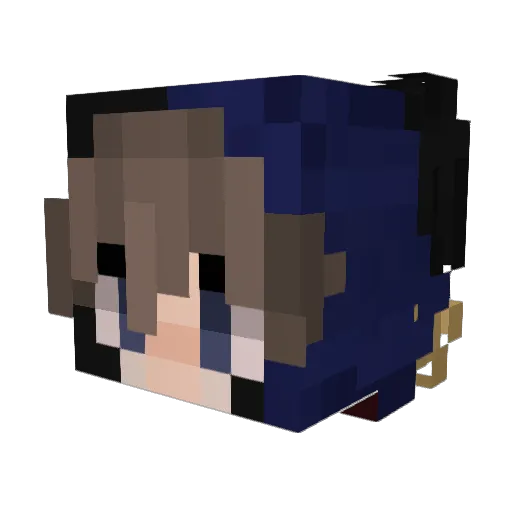 Nuszu Minecraft avatar head, 3D render
