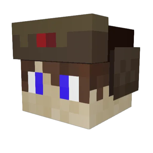 NutBeneath Minecraft avatar head, 3D render
