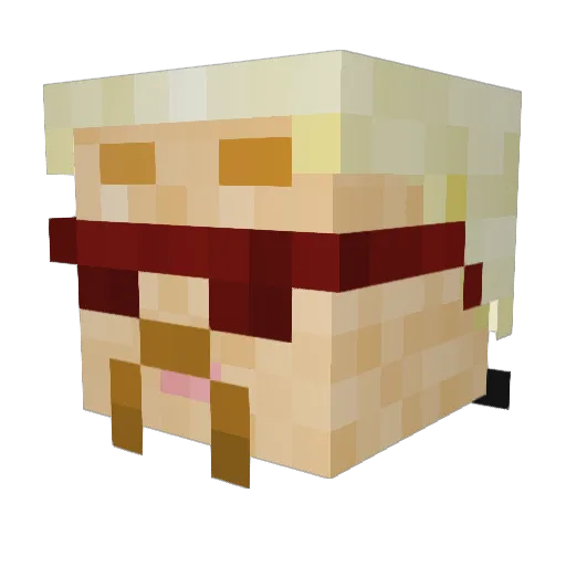 NutInMouf Minecraft avatar head, 3D render