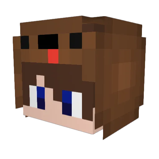 NutelaBandit Minecraft avatar head, 3D render