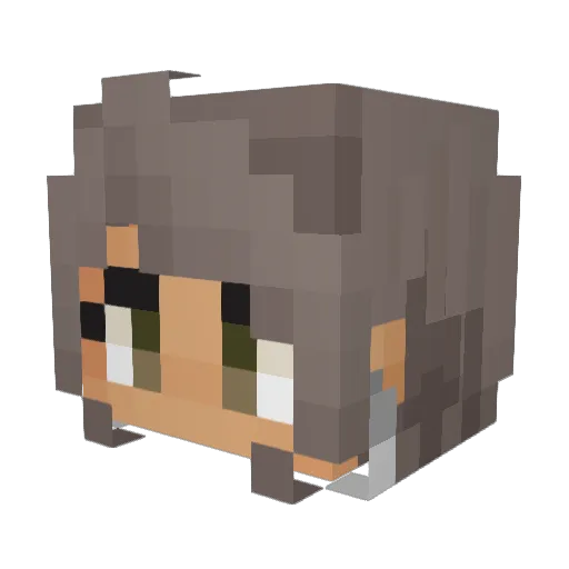 NutellaBrain Minecraft avatar head, 3D render