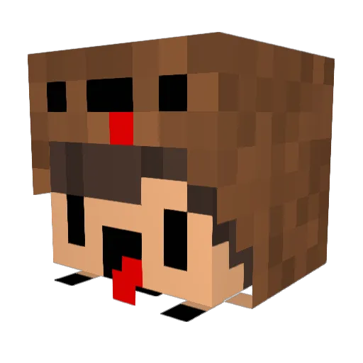 Nutellamann Minecraft avatar head, 3D render