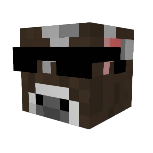 Nutix_ Minecraft avatar head, 3D render