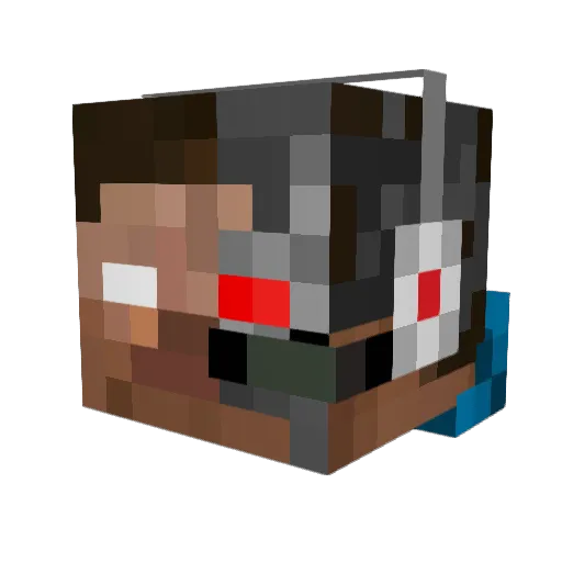 Nutizer Minecraft avatar head, 3D render