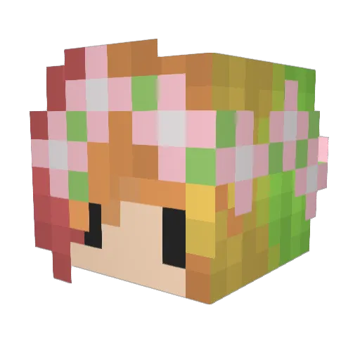 Nutkao Minecraft avatar head, 3D render