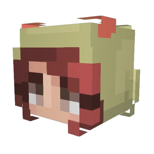 NutmegOkami Minecraft avatar head, 3D render
