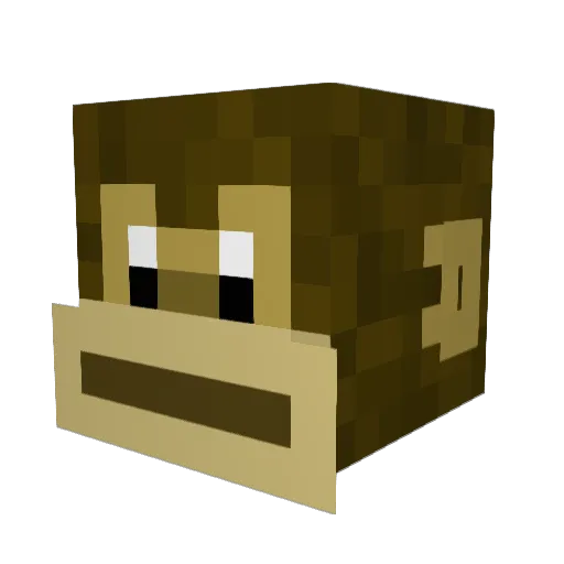 Nutmilk_ Minecraft avatar head, 3D render