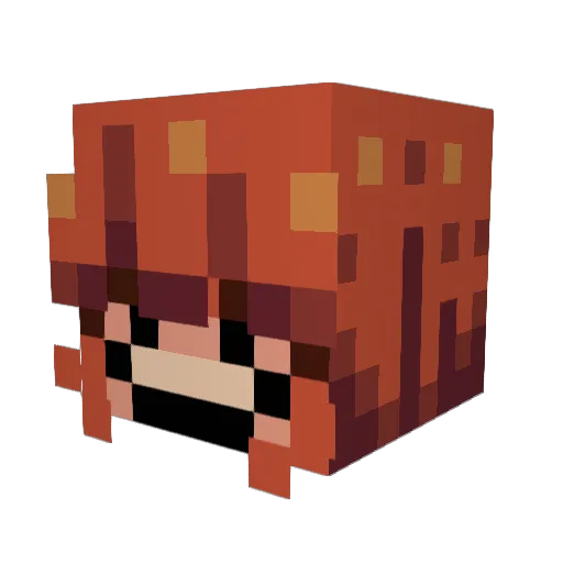 Nutmog Minecraft avatar head, 3D render